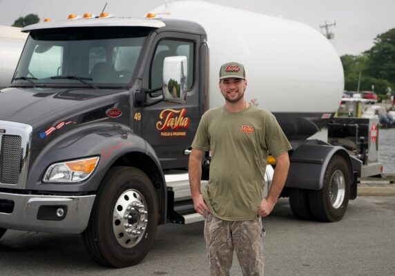 Tasha Propane & Fuels propane delivery staff and truck